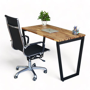 120x60cm Acacia Wood Office <b>Desk</b> and Chair Combo with Assembled Legs CB68196 for <b>Computer</b> Use - Product Image 1