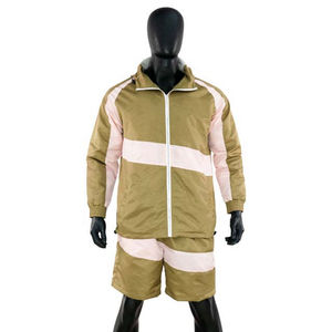 2025 séchage rapide fermeture éclair léger Nylon coupe-vent 2 pièces à capuche coupe-vent survêtement veste et ensemble court pour hommes vêtements d'hiver - Product Image 1