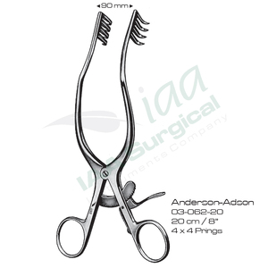 Rétracteurs auto-serrants Anderson Adson 4x4 à 4 griffes, 19 cm, en acier inoxydable allemand de haute qualité, les plus vendus à prix abordable - Product Image 6