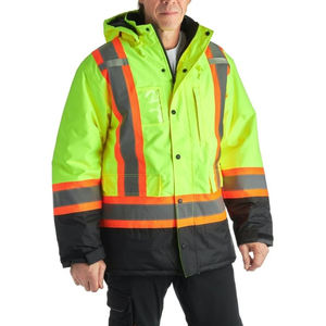 Vestes de sécurité pour hommes, d'hiver, d'extérieur, softshell, coupe-vent, épaisses, avec bandes réfléchissantes, pour la construction - Product Image 3