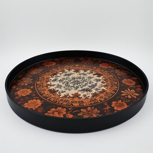 Placa de cargador de resina con borde de cristal transparente con borde transparente y centro texturizado para presentaciones de mesa de lujo modernas - Product Image 4