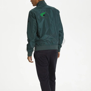 Blouson d'aviateur de haute qualité pour hommes manches longues couleur unie fermeture éclair vêtements d'extérieur d'hiver de style rue Logo personnalisé - Product Image 3
