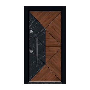 Porte d'entrée en bois contemporaine avec un design géométrique unique pour les bâtiments résidentiels - Product Image 1