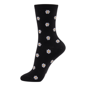 Calcetines de Algodón de Punto Transpirables Casuales para Mujer Kikiya - Diseño con Lindos Corazones Brillantes, Margaritas y Lazos, Uso Diario Coreano - Product Image 3
