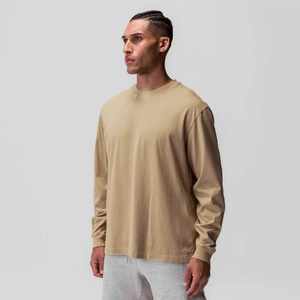 Camiseta deportiva de manga larga que absorbe la humedad para hombre, camiseta atlética transpirable de secado rápido con función Anti-UV para entrenamientos de gimnasio, deportes - Product Image 1