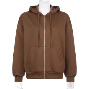 180ct Zip Solid Sudaderas con capucha y sudaderas para hombre de alta calidad Hombres de peso pesado Sudadera con capucha de gran tamaño Algodón-Poliéster Sudaderas con capucha en blanco - Product Image 1