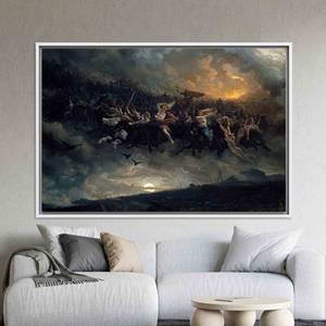 Decoración en lienzo The Wild Hunt Of Odin: Impresión de mitología nórdica, 1P: Enmarcado en blanco - Product Image 1