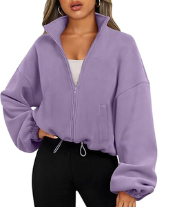 Chaquetas de Forro Polar para Mujer, Sudaderas Extra Grandes con Cierre, Ropa de Invierno, Manga Larga, Estilo Corto, Sherpa, Atuendos de Otoño, Moda - Product Image 5