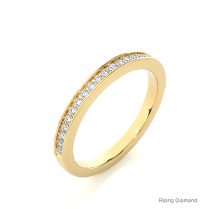 0,2 CTW corte redondo laboratorio cultivado diamante media eternidad conjunto CVD boda banda aniversario regalo anillo oro blanco IGI certificado minimalista - Product Image 6