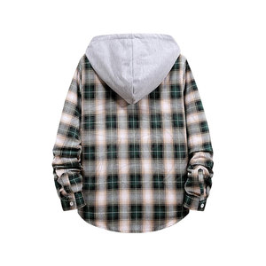 Custom Color Solid Winter Men's Hooded Shirt 100% Cotton Breathable Eco-Friendly Quick Dry Regular Fit High Quality Streetwear - Product Image 3