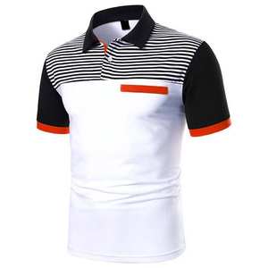 Polo de manga corta para hombre, camiseta premium y de alta tecnología de Color sólido, Polo informal con costuras a la moda para hombre con logotipo - Product Image 3