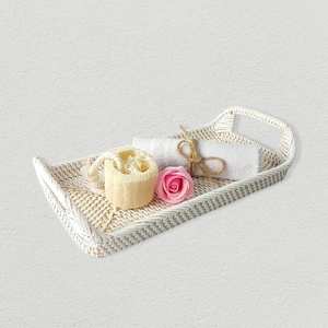 Plateau de service en mosaïque en marbre avec incrustation de nacre Décoration de table à manger Boho moderne Cadeau de maison rustique - Product Image 2