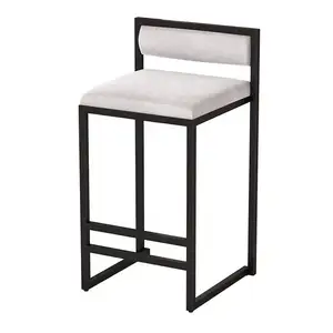 Taburete de bar de moda moderna muebles de café casuales minimalistas de lujo sillas de barra alta de metal para mesa de bar de cafetería De restaurante