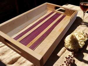 ถาดเสิร์ฟไม้ทำด้วยมือแบบสั่งทำ | สั่งทำ | วอลนัท, เมเปิ้ล, สีม่วงและอื่นๆ | ของขวัญส่วนบุคคลหรือสำเนียงที่บ้าน - Product Image 2