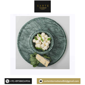 Vente en gros de plateaux de service en marbre vert naturel de qualité supérieure plateaux alimentaires personnalisés pour restaurants et hôtels en vente à bas prix - Product Image 3