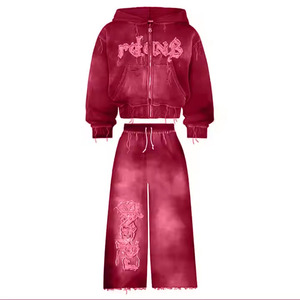 Couleur unie femmes survêtements Street Wear nouveauté femmes survêtement pour adulte personnalisé décontracté 100% coton survêtement dames - Product Image 6