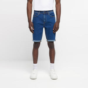 Short de course d'été en denim solide en coton biologique respirant écologique avec logo personnalisé pour hommes Vente en gros pas cher - Product Image 2