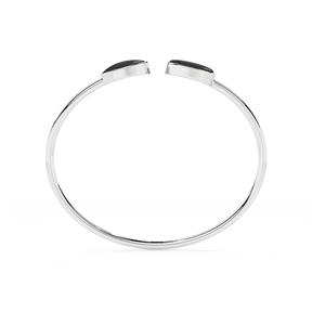 กำไลข้อมือเงินแท้แบบพรีเมี่ยม925ทันสมัยปรับได้สีดำนิลรูปไข่และมาร์คีสเตอร์ของขวัญผู้หญิง - Product Image 2