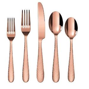 Ensemble de couverts en acier inoxydable faits à la main avec utilisations plaquées or rose pour la maison de restaurant de cuisine en miroir, acier - Product Image 4