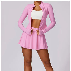 Women's Outdoor Sports Jacket Sleeveless Yoga Top with Quick Dry Breathable Spandex/<b>Nylon</b> <b>Fabric</b> Front Logo Crew Neck - Product Image 4