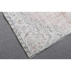 พรมวินเทจขนาด 4.1x7.9 ฟุต พรมขนสัตว์ลายดอกไม้สีเทาแบบตุรกี - Product Image 4