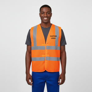 Hi Vis ANSI Class 2 Waterproof Mesh Safety Vest LED Flash <b>Reflective</b> <b>Tape</b> Custom Logo Premium Quality Customizable Men' vest - Product Image 1