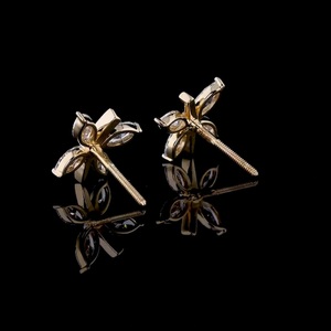Pendientes de Diamantes con Forma de Mariposa, Elegantes, Oro Amarillo de 14K, Cultivados en Laboratorio, 8x4 MM, VS1, Certificados E F, Proveedor en Línea - Product Image 6
