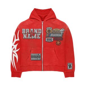 Sweat à capuche à épaules tombantes 100% coton pour hommes grande taille 6XL Logo brodé tissu français effet 3D imprimé hiver - Product Image 5