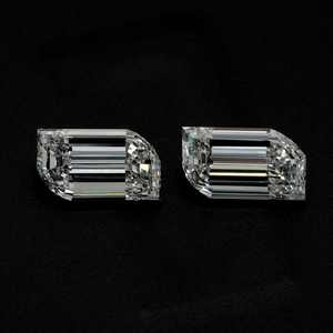IGI Certified Loose Lab Grown Half Moon Diamond Pair Step Cut VS VVS Clarity DEF Piedras laterales incoloras CVD HPHT - Product Image 1