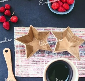 ถาดไม้ไผ่ผลไม้แห้งทำด้วยมือจานเสิร์ฟรูปดาวสำหรับโต๊ะอาหารเช้างานฝีมือศิลปะตกแต่งห้องครัว - Product Image 2