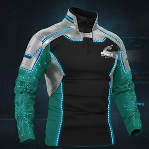 Service OEM, logo personnalisé, t-shirt de compression de sport à manches longues, 100% coton, motif uni - Product Image 1