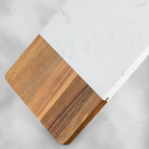 Planche à découper en bois d'acacia naturel et marbre - Product Image 4