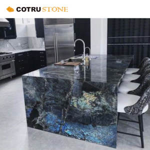Brasil natural moderno lujo pulido granito azul mármol azul oscuro losa de granito labradorita azul mesa de comedor - Product Image 6