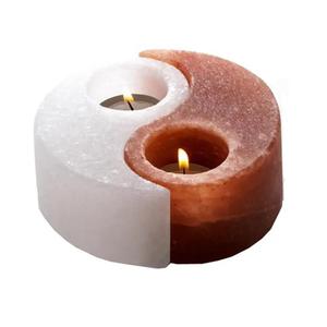 Porte-bougies en forme de sel de l'Himalaya Ying Yang, porte-bougies en sel Yin Yang, porte-bougies en sel de l'Himalaya Ying Yang - Product Image 1