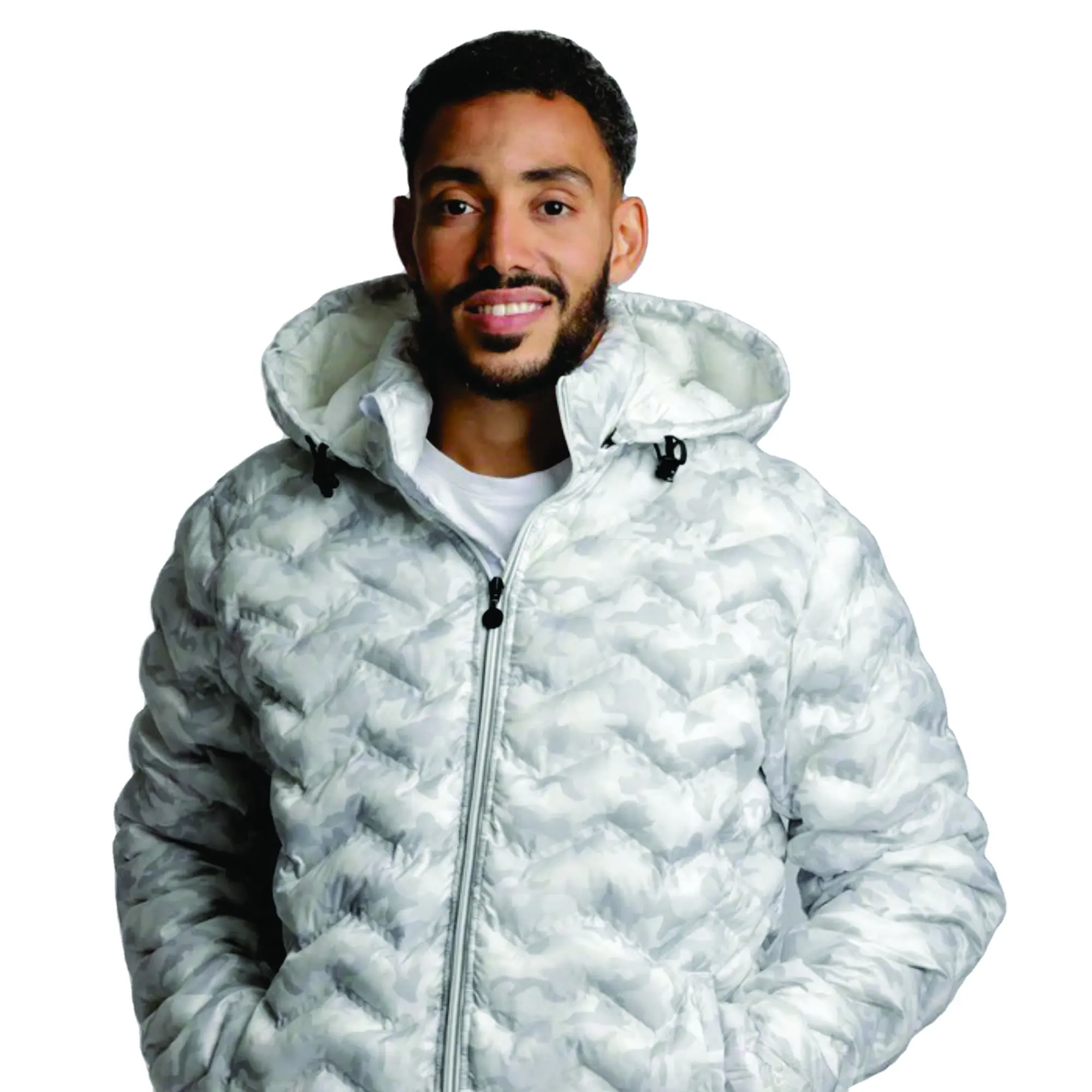 अनुकूलित सर्दियों पुरुषों की उच्च गुणवत्ता वाली नीचे जैकेट सर्दियों हुक वाली फैंसी फुल प्रिंट प्यूफर कोट लक्जरी डिजाइनर जैकेट एम के लिए