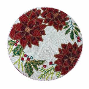 Vente chaude verre perlé napperon fait à la main verre perlé chargeur plaque Table à manger décor perlé tapis Table basse tapis - Product Image 2