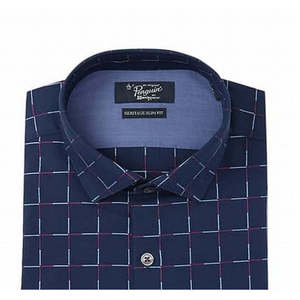 Camicia Elegante da Uomo Quiksilver Heritage Slim Fit 100% Cotone Popeline Antipiega con Motivo Cucito Blu - Taglia 16.5x32-33 - Product Image 2