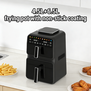 Freidora de Aire Eléctrica Clásica de Doble Cesta 3.1-4.0L, Sin Aceite, Acero Inoxidable, Control Digital, Cocción Rápida, Termostato Ajustable - Product Image 3