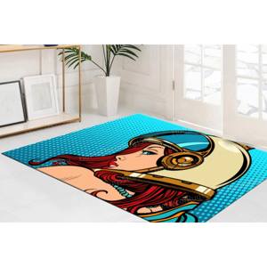 Pop Art Astronaut <b>Woman</b> Rug, Modern Printed Rug for Home Decor,Nonwoven Thin Rug - Product Image 2