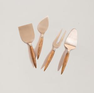 Juego de cubiertos de 4 Uds., bonitos cubiertos de acero inoxidable, mango de cerámica en forma de queso, vajilla de cocina apta para lavavajillas, incluye cuchillo - Product Image 4