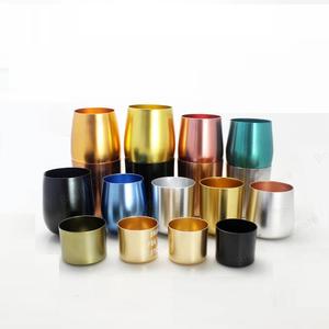 Custom Multi Finishes <b>Candle</b> Jars For Restaurant <b>Candle</b> Light Dinner Tabletop Christmas <b>Candle</b> Votive T Light Wax Container - Product Image 1