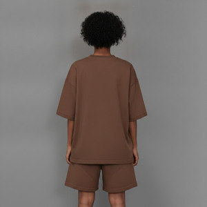 Custom Made Best Quality 100% Women's Summer Casual Wear Short Sleeve Regular Fit Breathable Lace <b>Knee</b> Hip Hop Solid Color 2 - Product Image 3