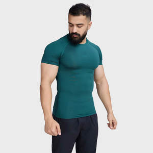 Venta al por mayor de camisetas de compresión con logotipo personalizado para hombres de secado rápido entrenamiento atlético deportes gimnasio Fitness Reversible y verano - Product Image 5