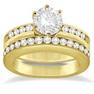 Anillo de Compromiso Clásico de Oro Amarillo de 14K con Diamante de 0.72ct en Engaste de Canal para Boda, Fiesta, Aniversario o Regalo - Product Image 1