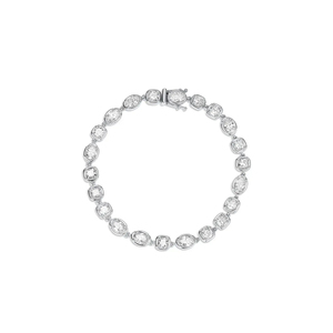 สร้อยข้อมือเพชรทรงรี สีขาวธรรมชาติ เกรด D รับรองโดย GIA สำหรับผู้หญิง รุ่นคลาสสิก - Product Image 1