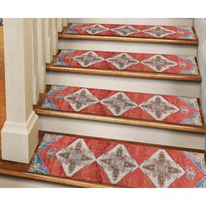 Tapis rouge, tapis imprimé, motif ethnique, moderne, adapté aux animaux domestiques, lavable en machine, gobelin - Product Image 5