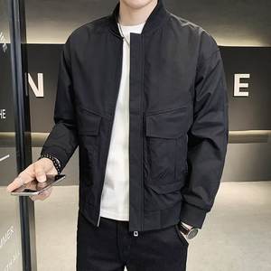 เสื้อแจ็กเก็ตเบสบอลแบบหนาสีทึบเสื้อโค้ทแบบลำลองของผู้ชายเสื้อเบสบอลออกแบบโลโก้ได้ตามต้องการ - Product Image 5