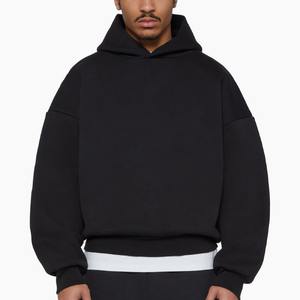 Sweat à capuche oversize pour homme, poids lourd, hiver, coupe courte, coupe ample, polyester et coton, logo personnalisé - Product Image 1