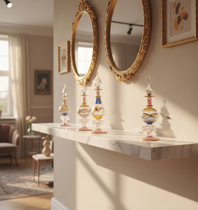 Porte-bougie en verre soufflé à la main, style égyptien, fait main, décoratif, pour bougies chauffe-plat, vente en gros pour la décoration intérieure, les hôtels et les événements - Product Image 1