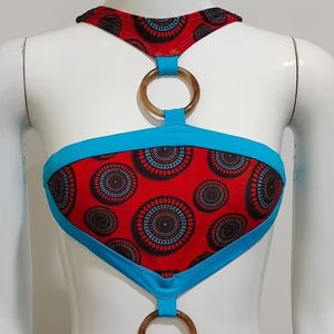 Conjunto de Bikini personalizable con logo y cinturón de malla con cordón bordado disponible letra Paisley 2 uds lavado liso teñido - Product Image 1